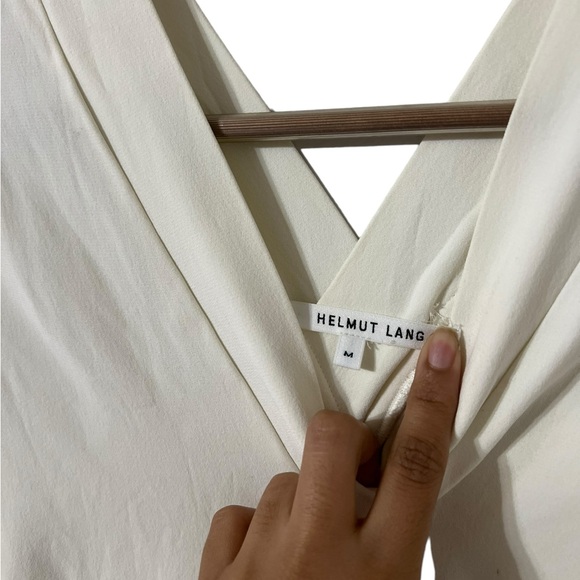 HELMUT LANG Shift White Vneck Maxi Dress - Picture 4 of 6